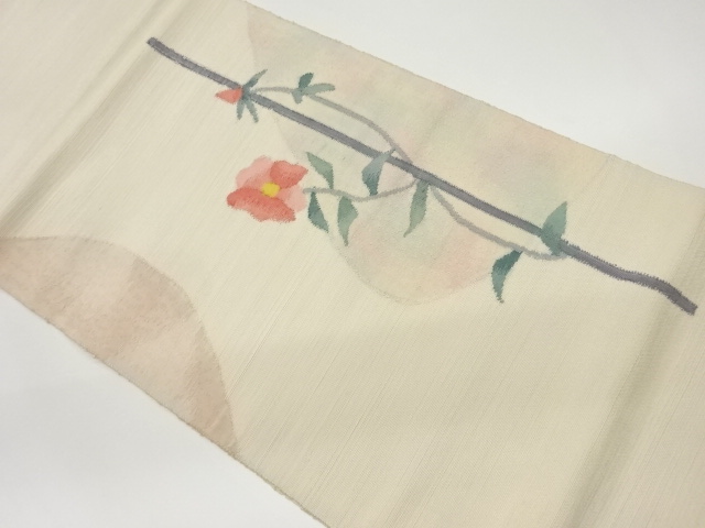 明綴れ草花模様織出し名古屋帯